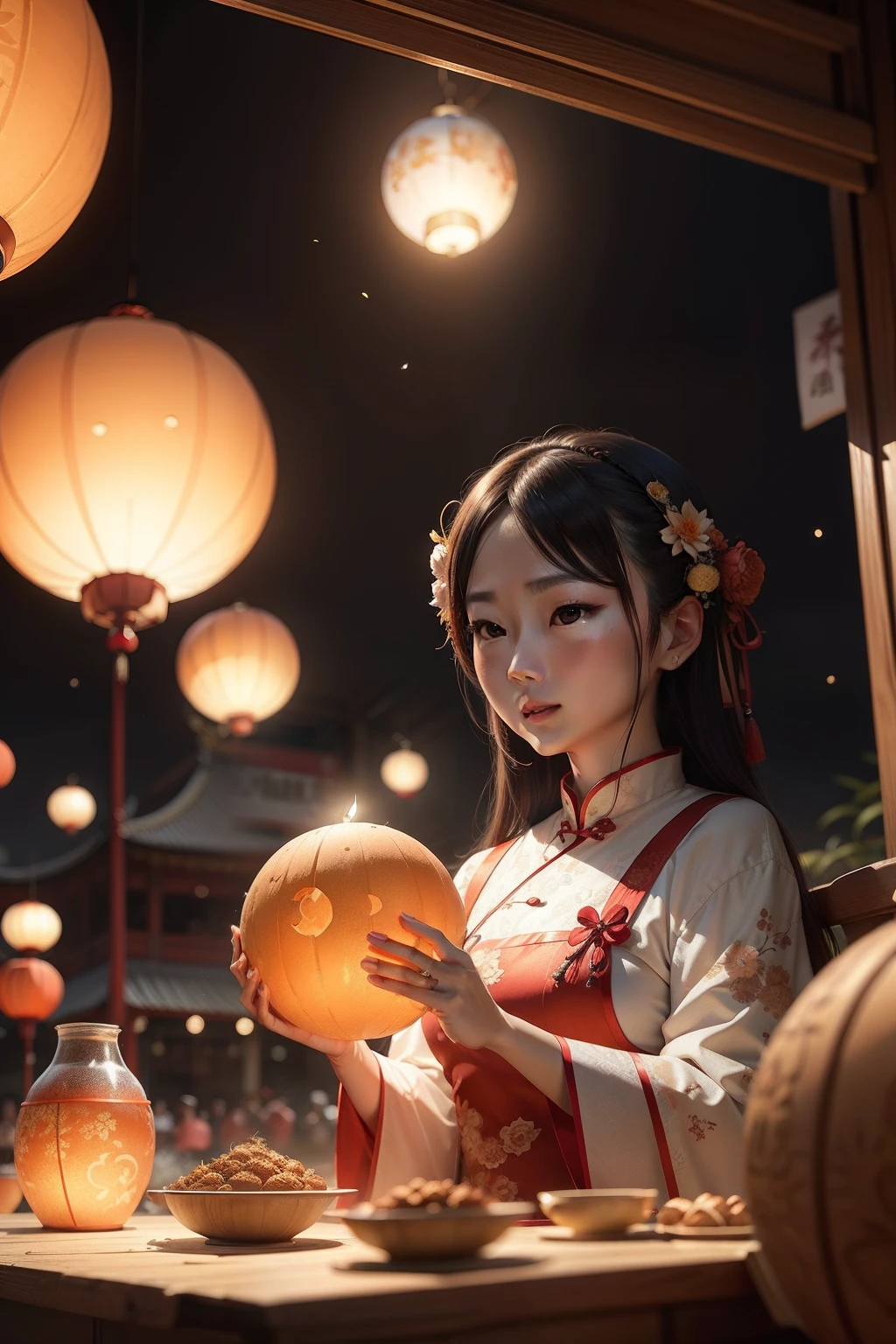 mid-autumn festival,e-commerce poster,Large wide angle,depth of fields