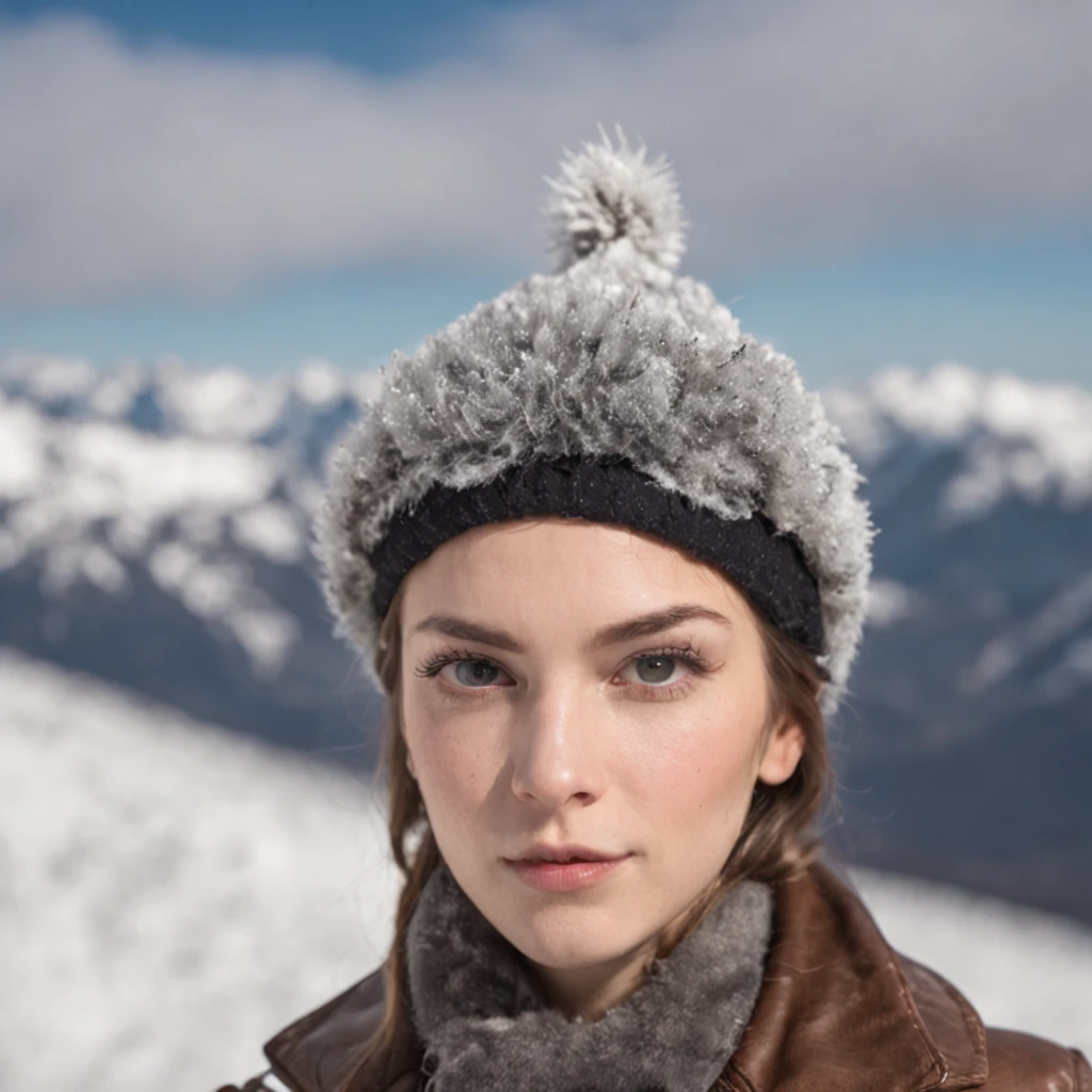 Top of a snowy mountain，Very shocking picture，Blue sky