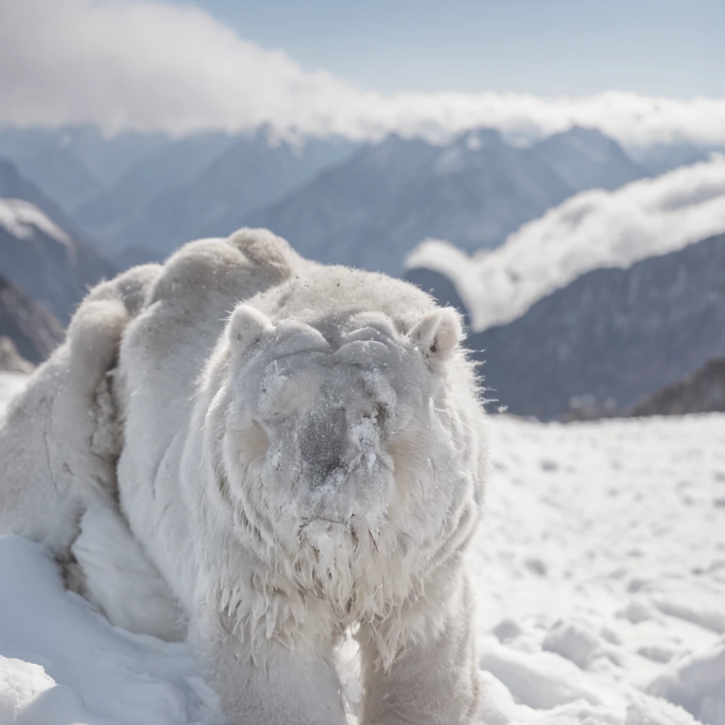 Top of a snowy mountain,Very shocking picture,Blue sky