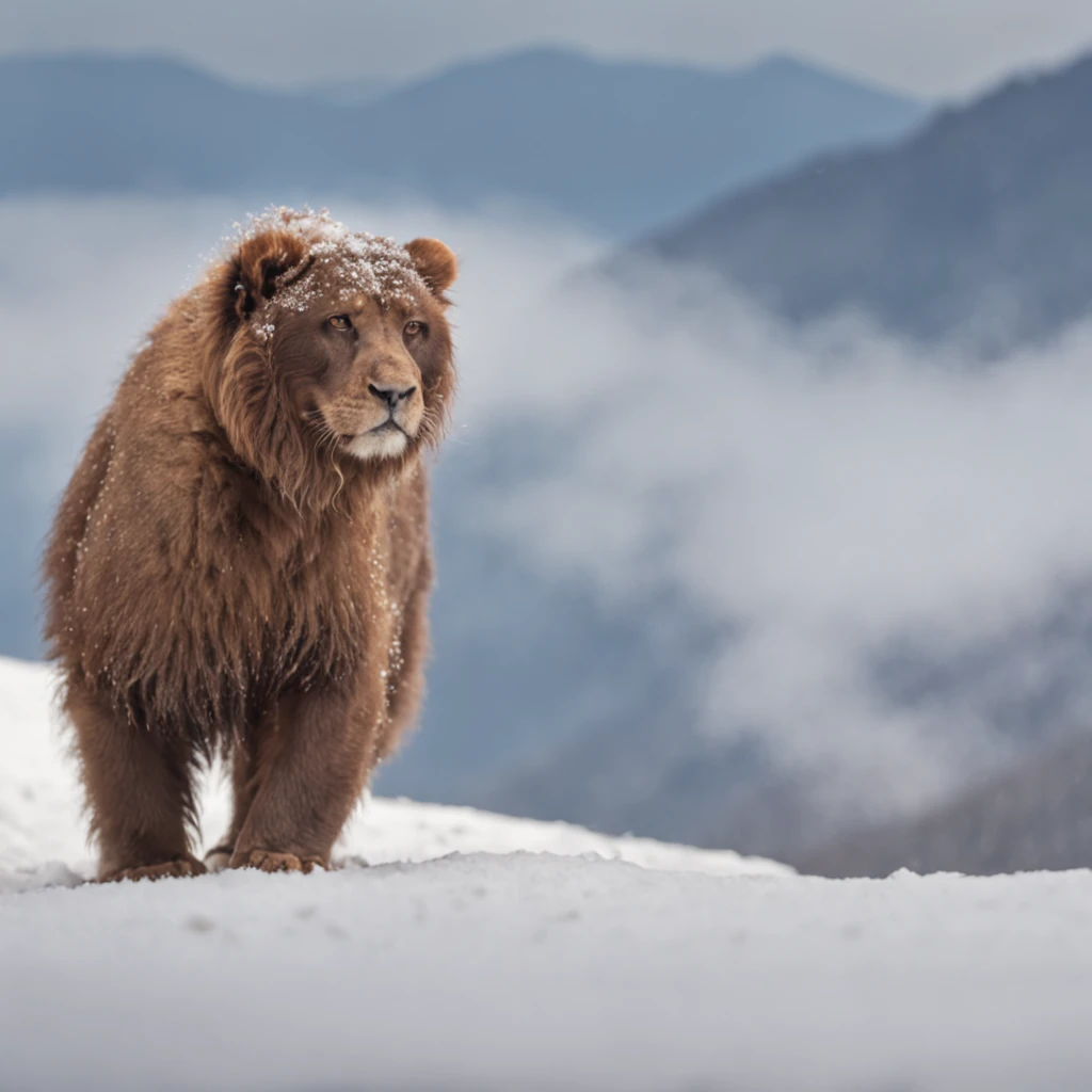 on a snowy mountain,Blue sky
