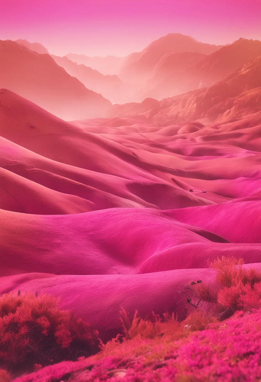 pink gradient，a warm color palette，freshen，Brown sugar ginger tea