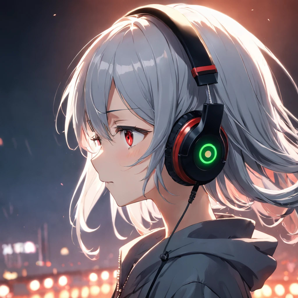 ((Highest quality、High resolution)),(Woman wearing headphones),20-year-old,cute