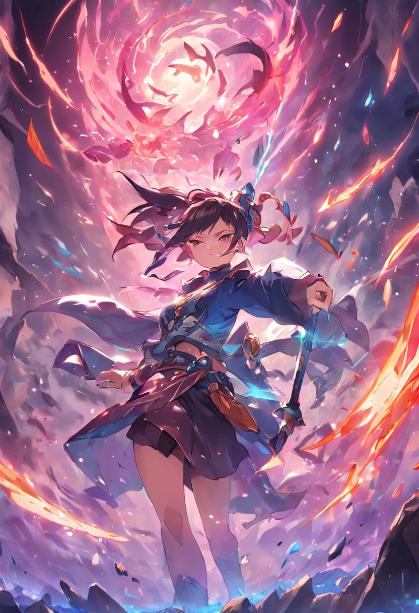 colourfull、Kimono、Fighting Girl Solo、Japanese Sword、cute little、sexypose、masuter piece、A detailed、night mode、Active、presence、dynamic ungle、