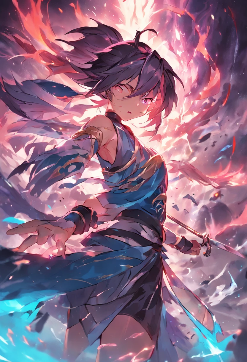 girl in an intense battle, showcasing their mastery of the blade and nature magic.",Yasuo /(League of Legends), Neeko /(League of Legends)