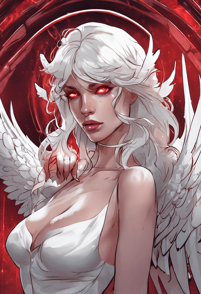 Angel Big Breasts Sexy White Hair Red Eyes Divine