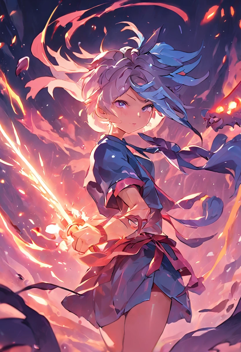 girl in an intense battle, showcasing their mastery of the blade and nature magic.",Yasuo /(League of Legends), Neeko /(League of Legends)