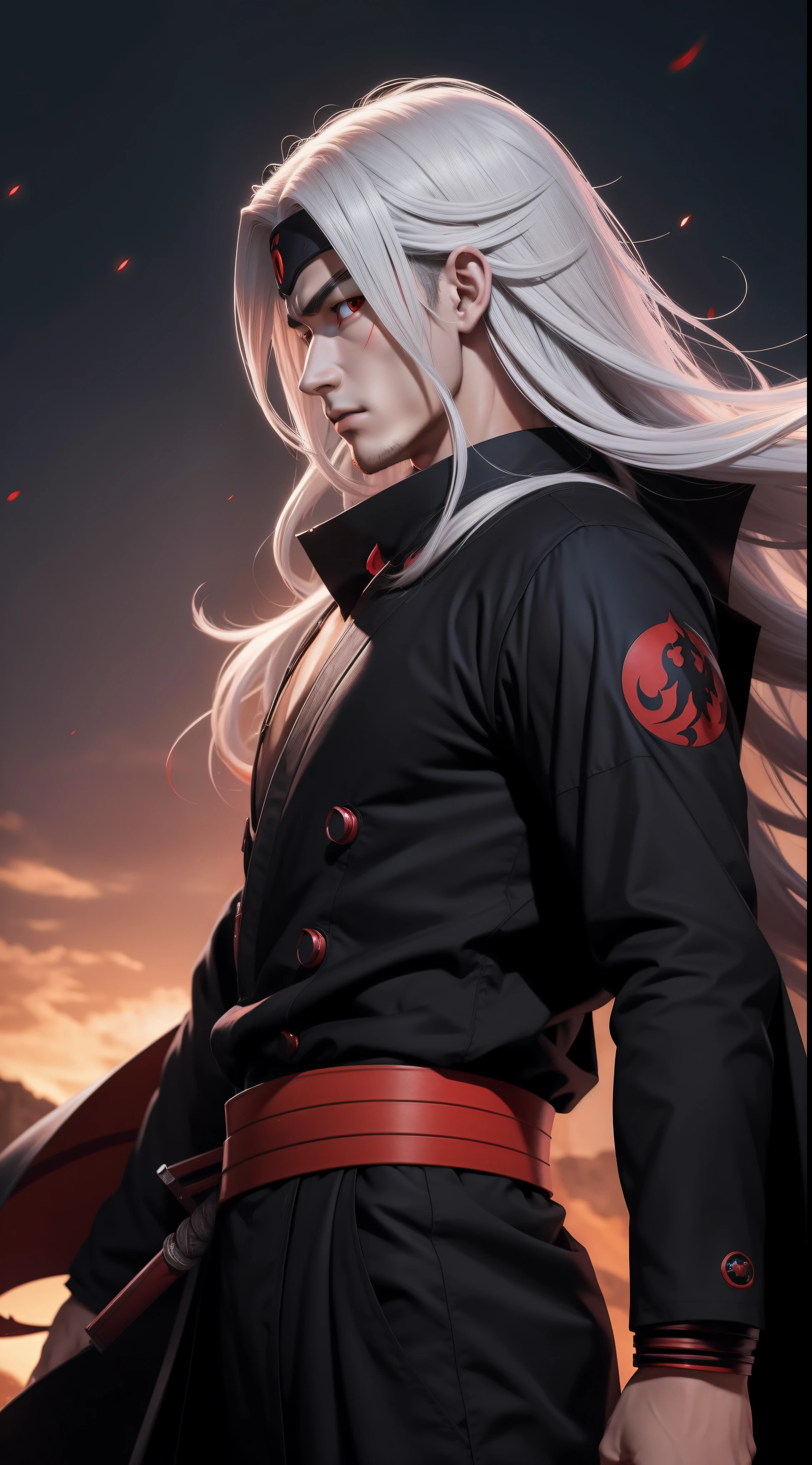 Orochimaru Hot profile picture, masterpiece, solo, extremely accurate rendering, cool beautiful Orochimaru, reliable young man, savior of the world, simple design, best picture, 8K, red eyes pale, the same color as the original demon ninja.