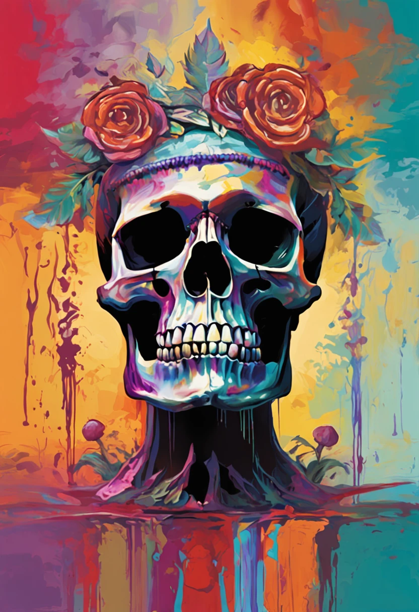 beautiful lighting, ((skeleton)), front, sitting, no humans, 
flower armor, flower crown, happy vibes, bright pink background, flowers, abstract, surreal, mixed media, pink haze, ultra detailed,
 <lora:add_detail:0.8>,  <lora:cutecore_dreampop:0.8> cutecore dreampop,  <lora:nvdreampunk:1> nvdreampunk, abstract surrealism, abstract geometry, mixed media