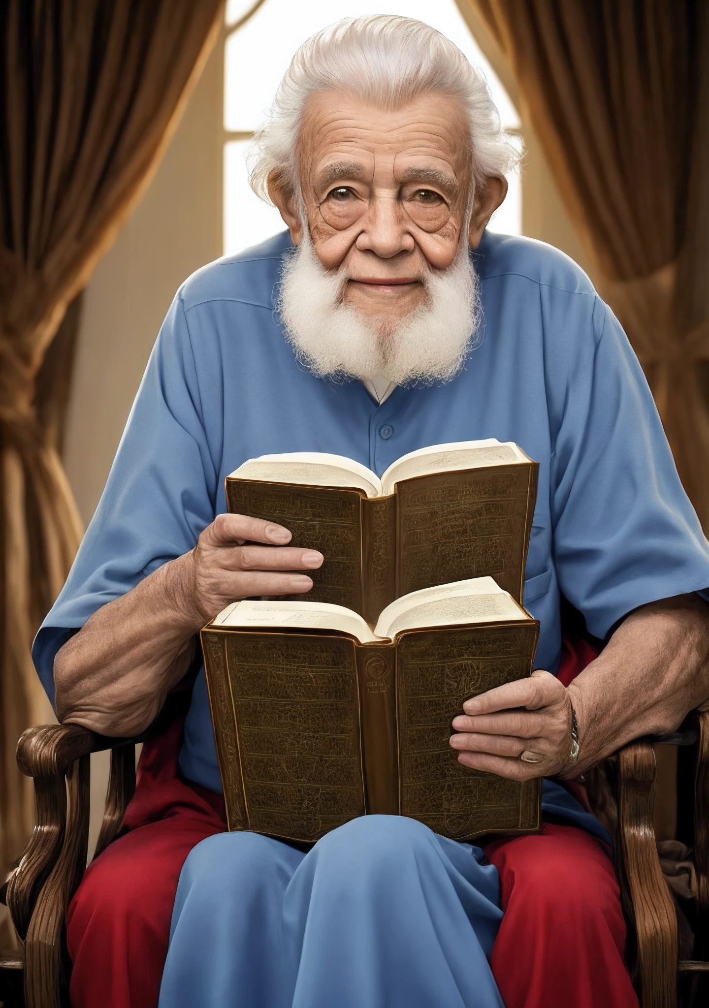 Homem velho, mulher velha, 1600, Bible, juntos, cabelo branco