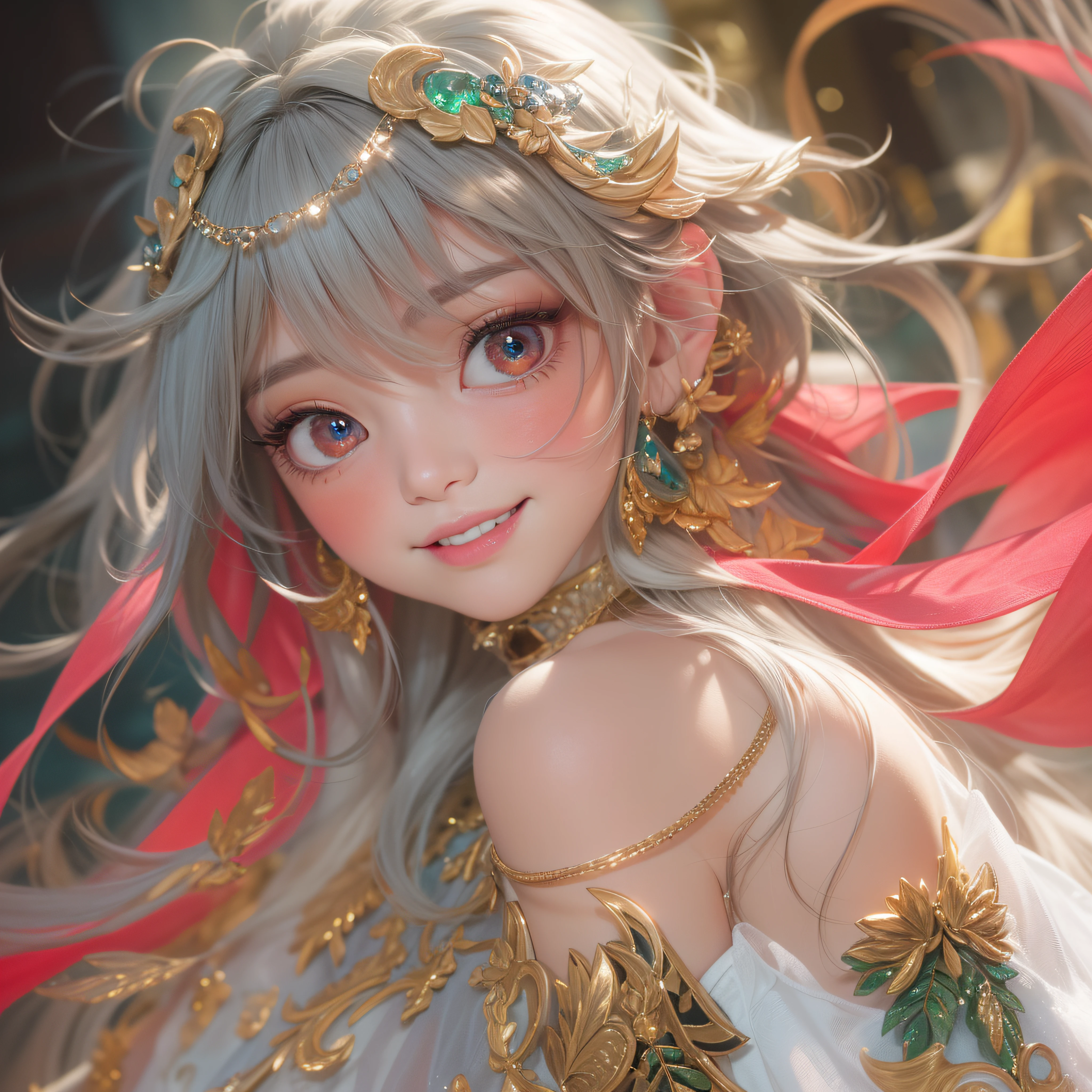 (masterpiece, best quality:1.2), (ultra-detailed), (white background:1.2),cowboy shot, solo, brown hair, (yellow eyes), medium breasts,nipples,completely nude, giddy, looking at viewer, (Ares:1.2) ,<lora:Ares_v2:1>, covered_ears