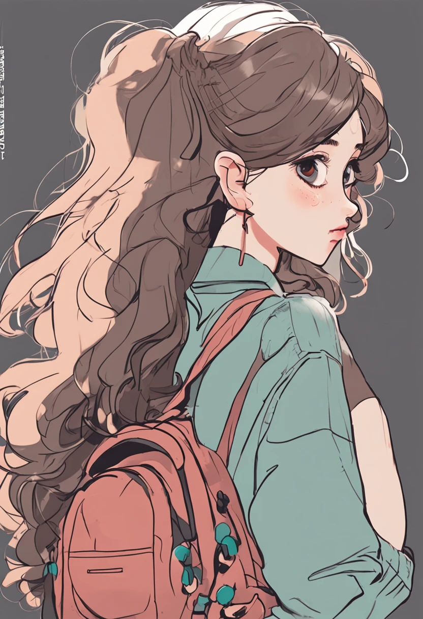 Cartoon image of a woman with permed hair, Super pretty Korean girl, Cartoon style illustration, Cartoon Art Style, Cartoon Art Style, Digital illustration style, Highly detailed character design, cute detailed digital art, Urban Girl Fan Art, Portrait Character Design, beautiful digital illustration, high quality portrait, Comic art, Asia, Character Design Portrait