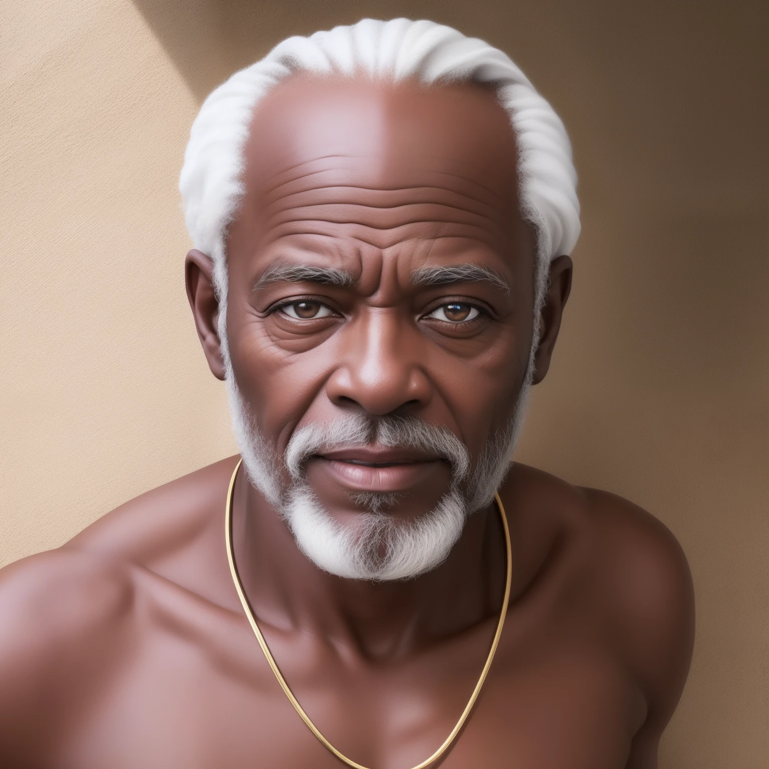 90-year-old old black man, [[[[closeup]]]], [[[[chest]]], [[[[[neck]]]], [[[[shoulders]]], perfect eyes, perfect iris, perfect lips, , perfect skin, soft frontal light, brightness, HDR, (soft colors: 1.2) hyperealist