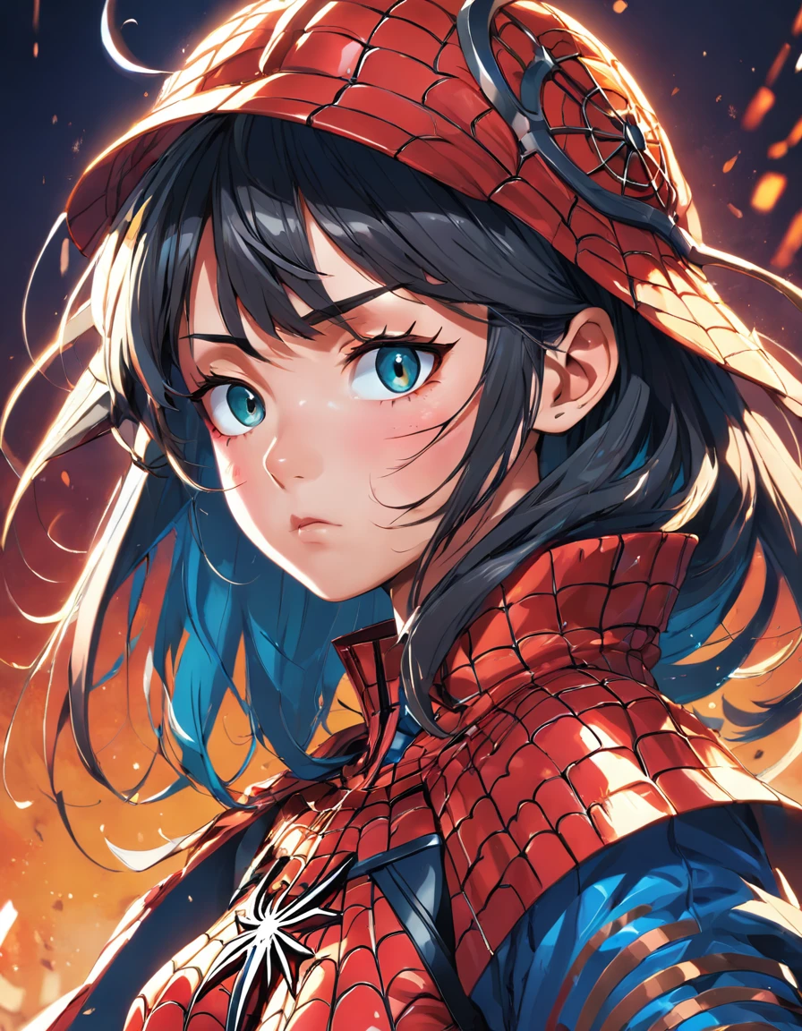Spiderman, TM Samurai, intricate face details, poster style, icons, vibrant colors, vector style, digital art, 4K, intricate details, mesmerizing, professionally made, beautiful vector illustration, 12K resolution, 3D, all characters in detailed full body, highly detailed, vibrant, ultra high quality, Hyperrealism, Photorealism, octane render]
