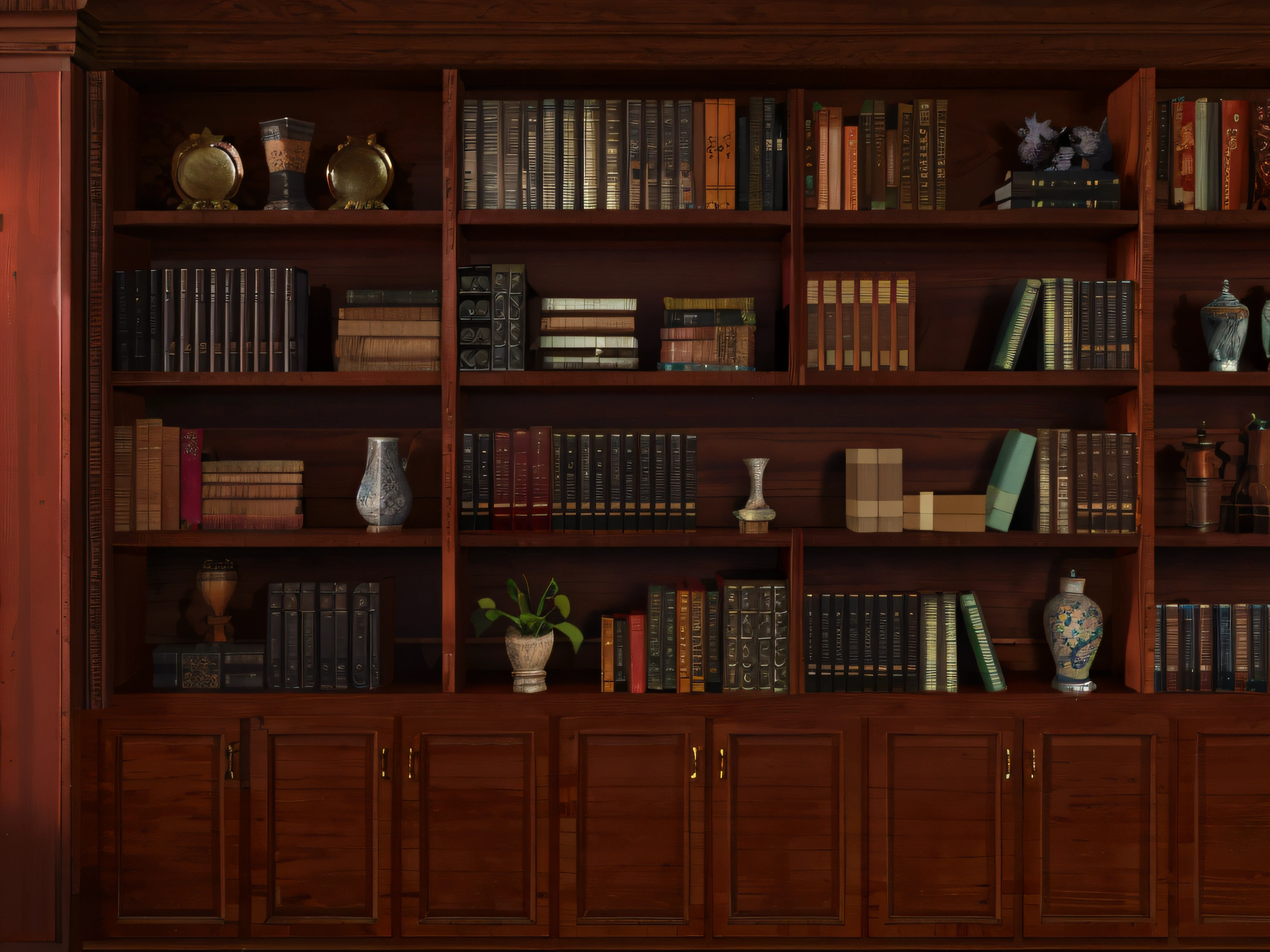 There is a large bookcase，There are a lot of books on it, library background, library interior background, bookshelves, bookshelf, book shelf small library, Book case, bookshelves, shelves full, gothic epic library, fancy library, bookshelves, ancient library, Wooden table with books, highly detailed texture render, wall to wall bookcases, alchemist library background, big library, shelves