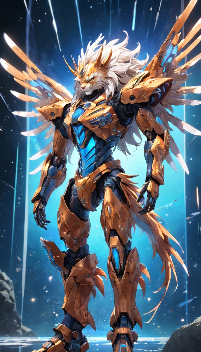 (A cybermecha lionfish with a sense of transparency:1.5), (Cyber Mecha Lionfish:1.5), (extremely detailed CG unity 16k wallpaper:1.1), (Denoising strength: 1.45), (tmasterpiece:1.37), (Full body posing:1.4:), whole-length, Dynamic angle, starry sky, lifelike texture, side lighting, sparkle, glowing light, ray tracing, ((masterpiece)), (masterpiece), best quality, UHD