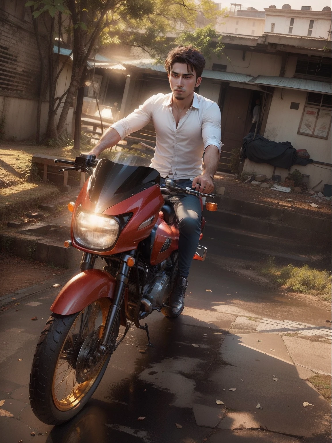 Change background, handsome, realistic,
