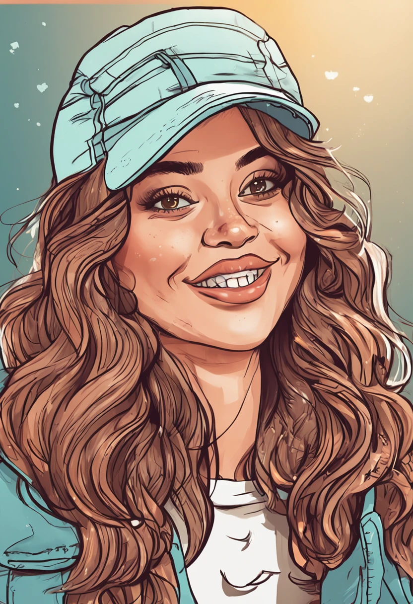 Cartoon image of a woman with long hair, Super pretty 20 year old American girl, Cartoon style illustration, Cartoon Art Style, Cartoon Art Style, Digital illustration style, Highly detailed character design, cute detailed digital art, Urban Girl Fan Art, Portrait Character Design, beautiful digital illustration, high quality portrait, Comic art, Asia, Character Design Portrait, eating ice cream, Simple white background
