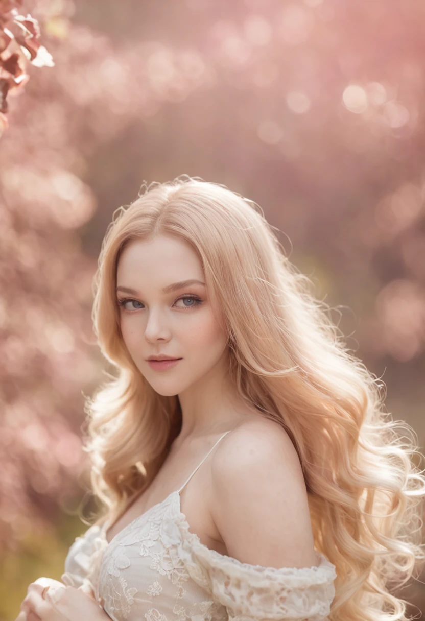 KIira Korpi、Small eyes、double tooth、Long Roll Hairstyles、Little fat woman、20yr old、all-fours、a smile、Hide your buttocks with your hands、seminude、Autumn landscape、Hair illuminated by the sun、hitornfreckles、tiny chest、Round butt