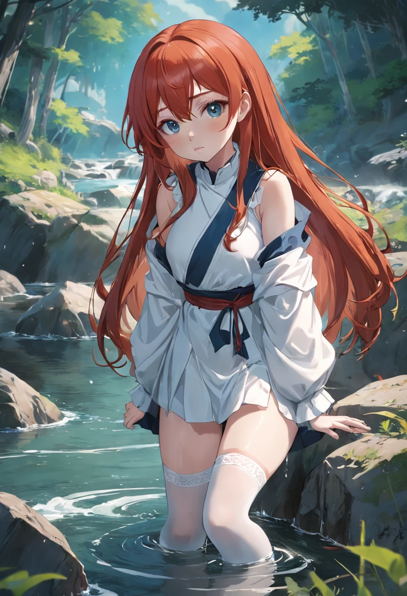 Anime from mushoku tensei characters
The name is Eris, the camera angle is on the beach and there is a woman with red hair.
I'm naked.Make the characters match the original lines.let her undress