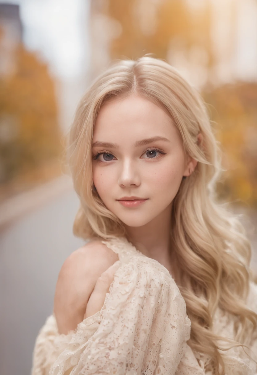 KIira Korpi、Finnish cityscape、Small eyes、double tooth、Long Roll Hairstyles、Little fat woman、20yr old、all-fours、a smile、Hide your buttocks with your hands、seminude、Autumn landscape、Hair illuminated by the sun、hitornfreckles、tiny chest、Round butt、 Beautiful fece, paler, Thin thickness, small waist、