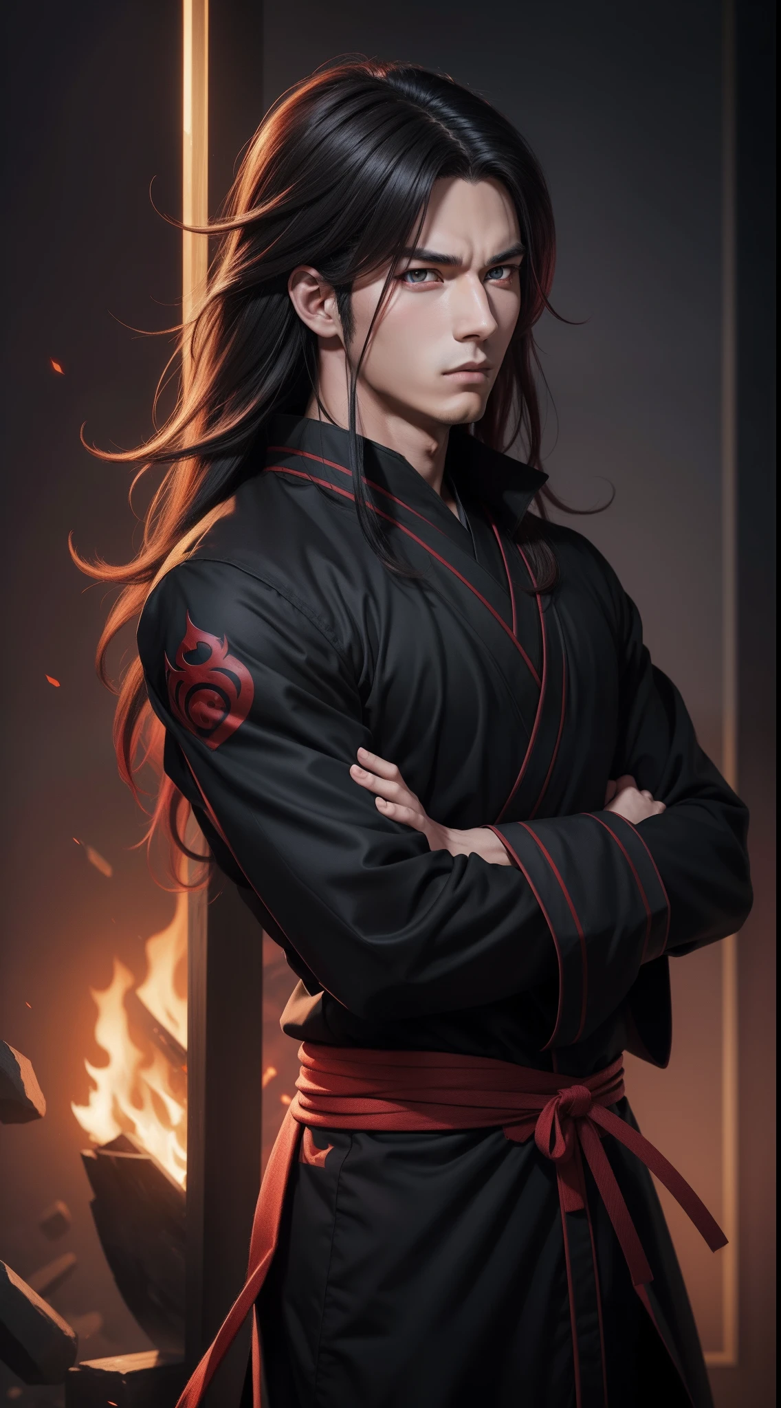 Hot profile image, masterpiece, solo, extremely accurate rendering, cool beautiful Madara, viewer look, reliable young man, savior of the world, simple design, best picture, 8K, pale red eyes, same color as the original demon ninja.