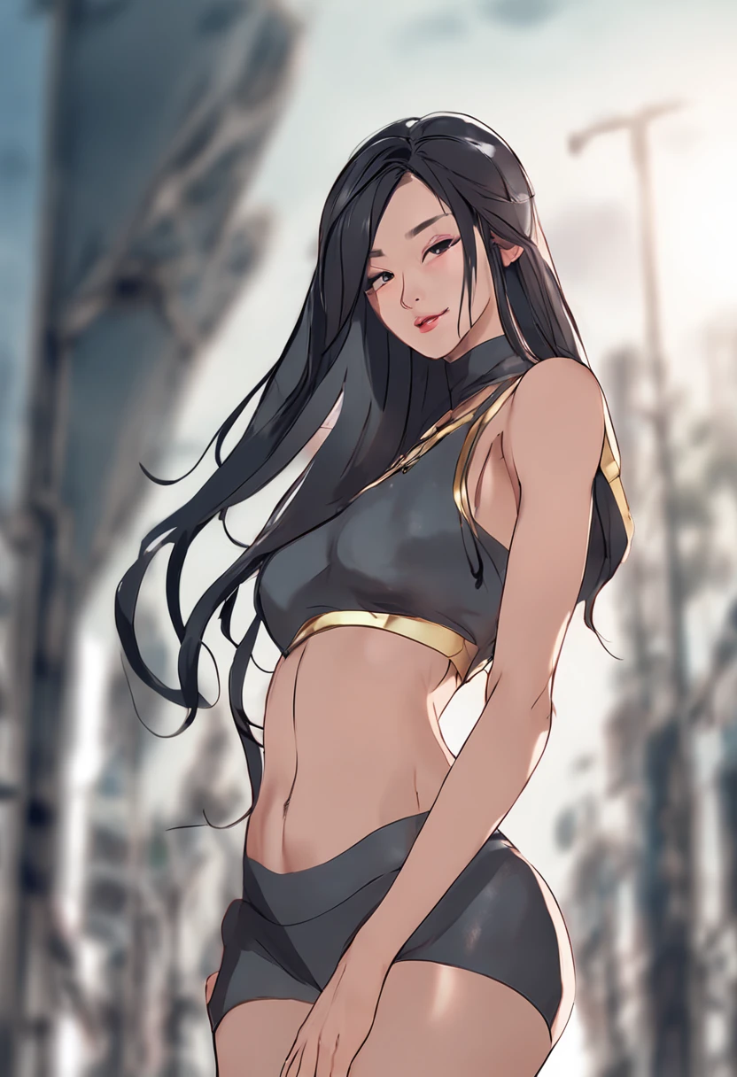 Tall girl,Chinese face， The body has beautiful curves，Long black hair,Wear a bikini,No leggings, Back lens,Shy, Beautiful realistic style girl, clean detailed faces, with no underpants，No bottoms, No tops，Glowing shadow, beautiful gradation, Depth of field, Clean image, High quality, High detail, High definition, Luminous Studio graphics engine,The chest is huge, Slim waist, nice hip,