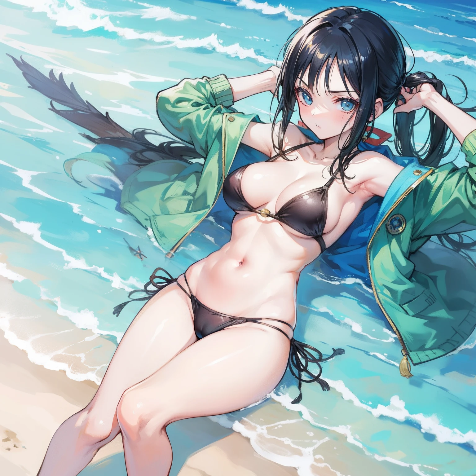 Nico Robin one piece Nackt am Strand