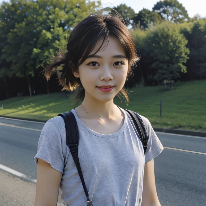 Sunny day，I wandered on the road。Picturesque roadside，It makes me feel very good。 The sky is blue，A gentle breeze brushed my face。 The world is so beautiful，It makes me feel boundless joy。 I take a deep breath of fresh air，Feel the beauty of life。 Life is full of hopes and dreams，It gives me confidence in the future。 On this sunny day，I felt the charm of nature。 Let's cherish this beauty，Let life be full of sunshine and warmth。
