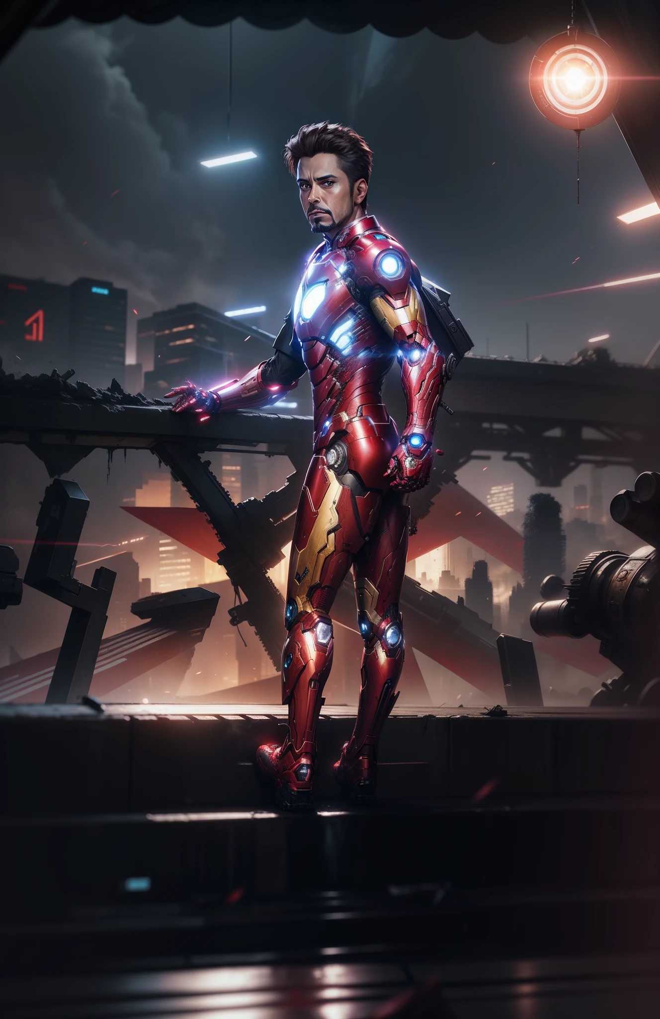 Change background, iron man cyberpunk, handsome boy, realistic 8k realistic ultra HD,