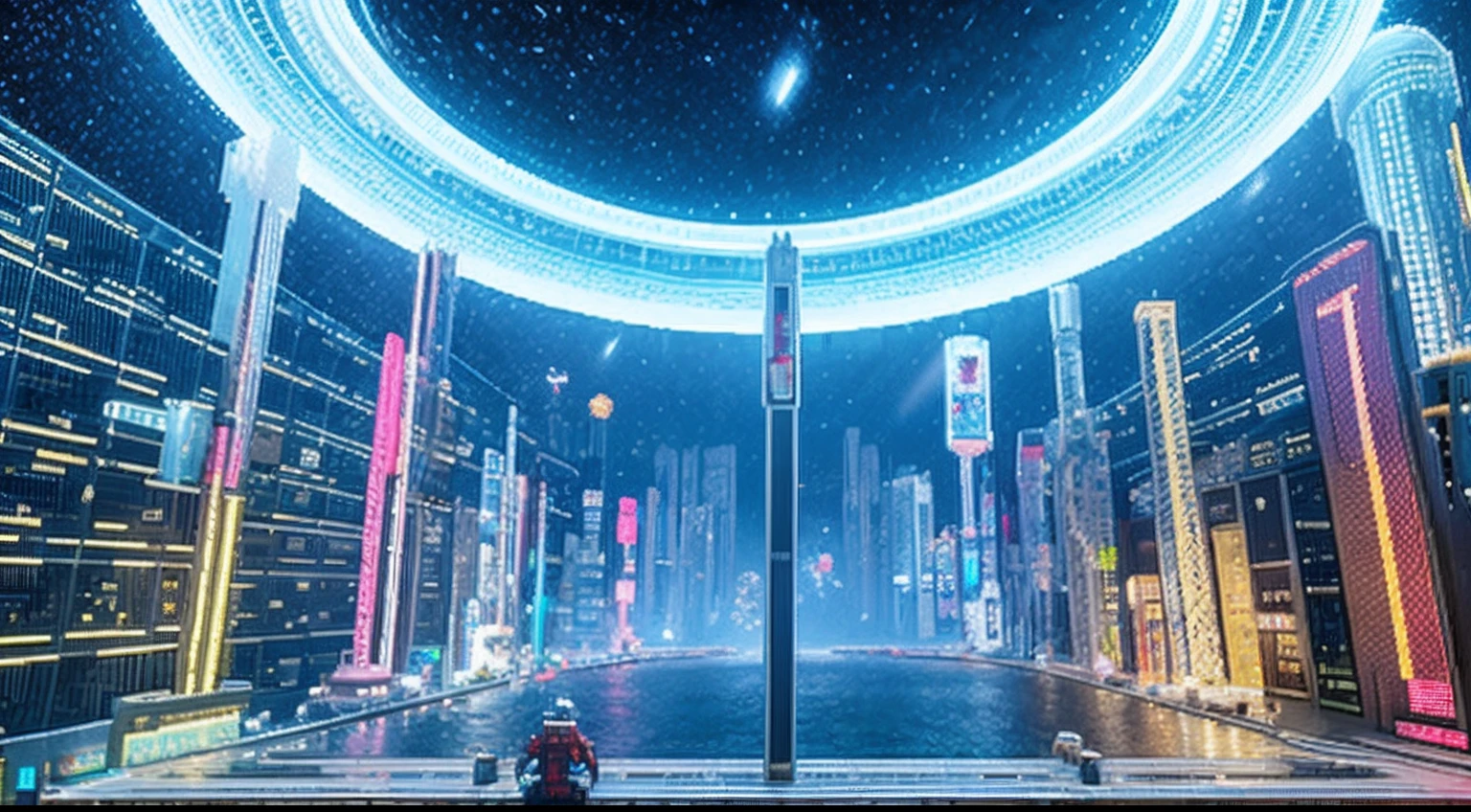 pixel game,scenography,fantastical scenes,Space City,levitating, Pixel art #pixelart