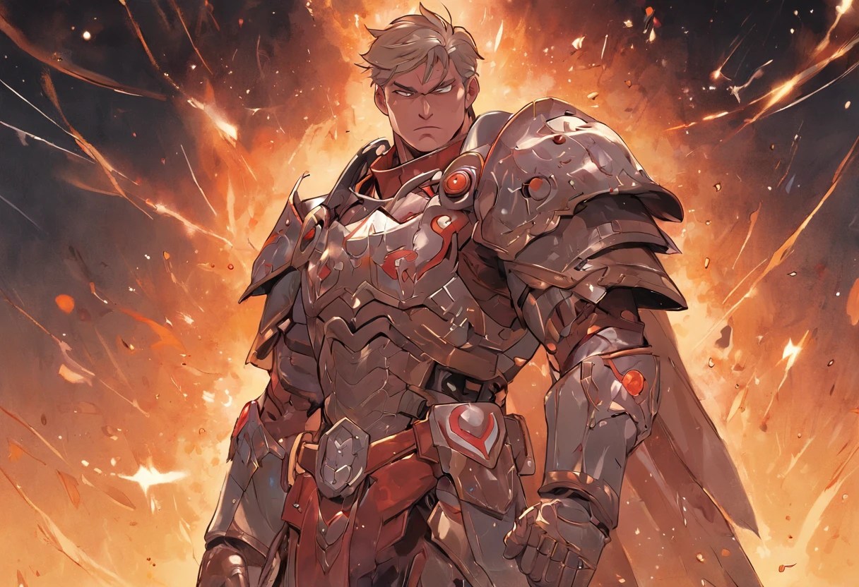 Close-up of a person in armor, official character art, official character illustration,, character art closeup, Star Warrior, Full body portrait of Robt Kiliman, detailed character art, detailed character portrait, Comic book cover art by Phil Noto, Warhammer 40000, Total war, full-colour illustration, chumbo masculino,Star Warrior,
