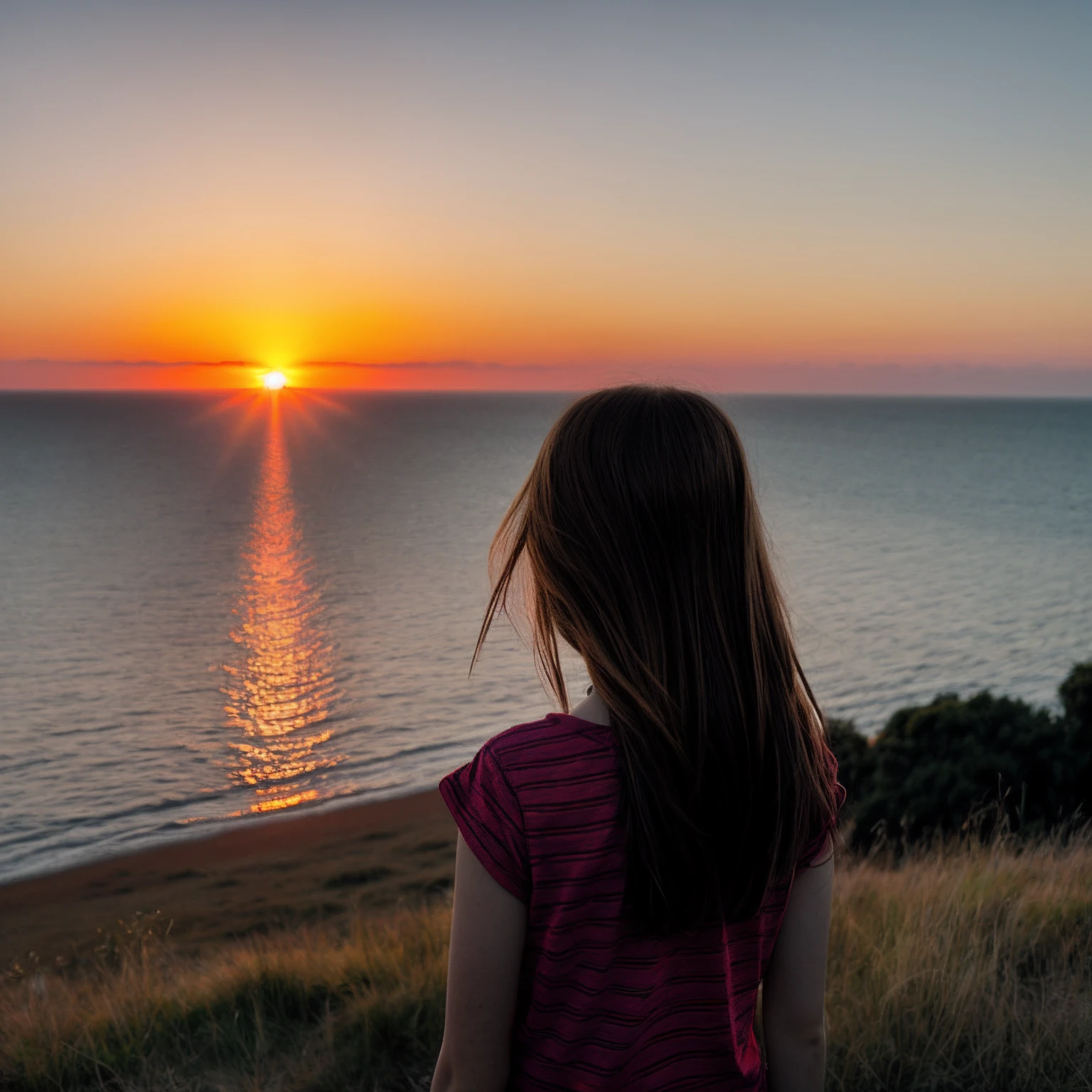 Girl in the sunset