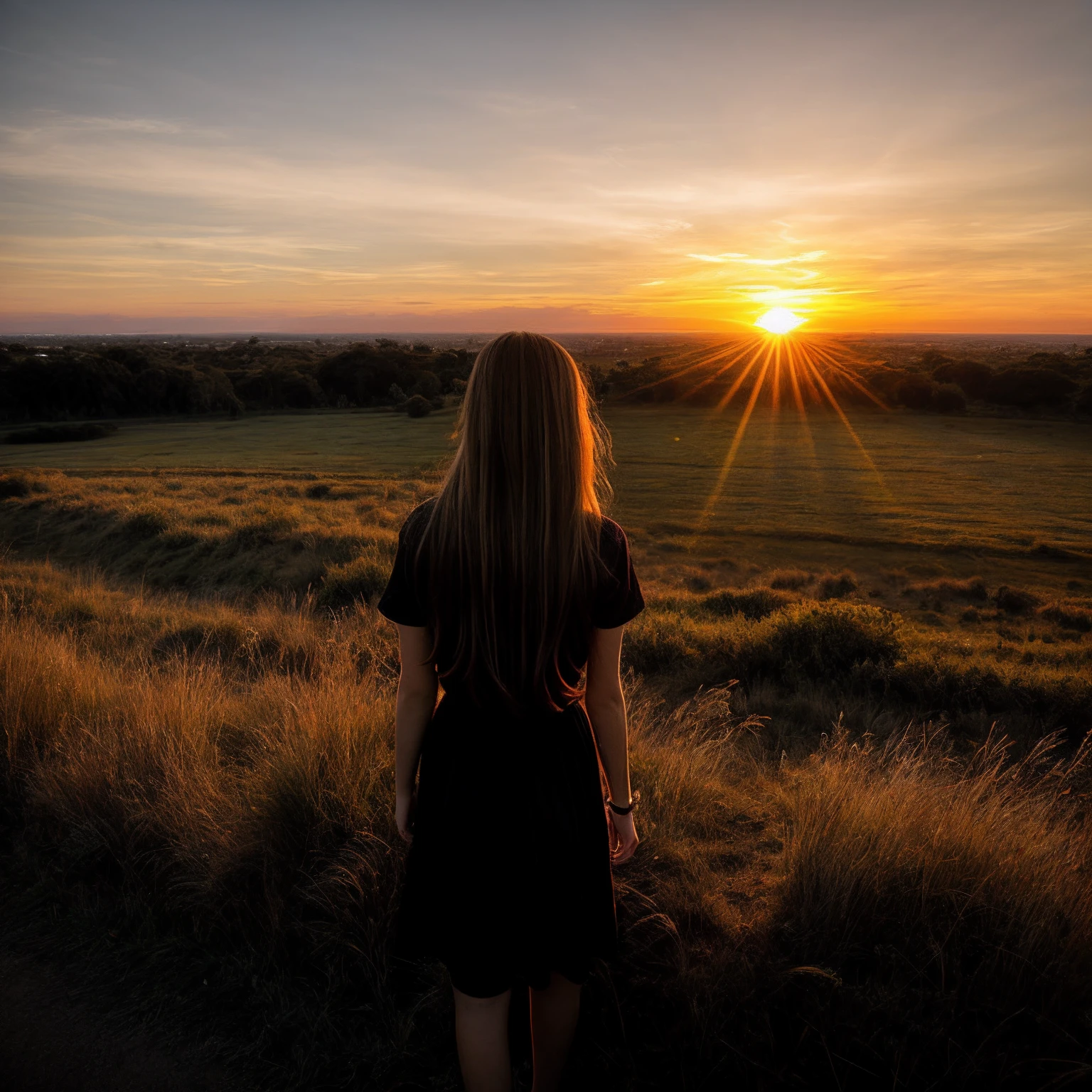 Girl in the sunset
