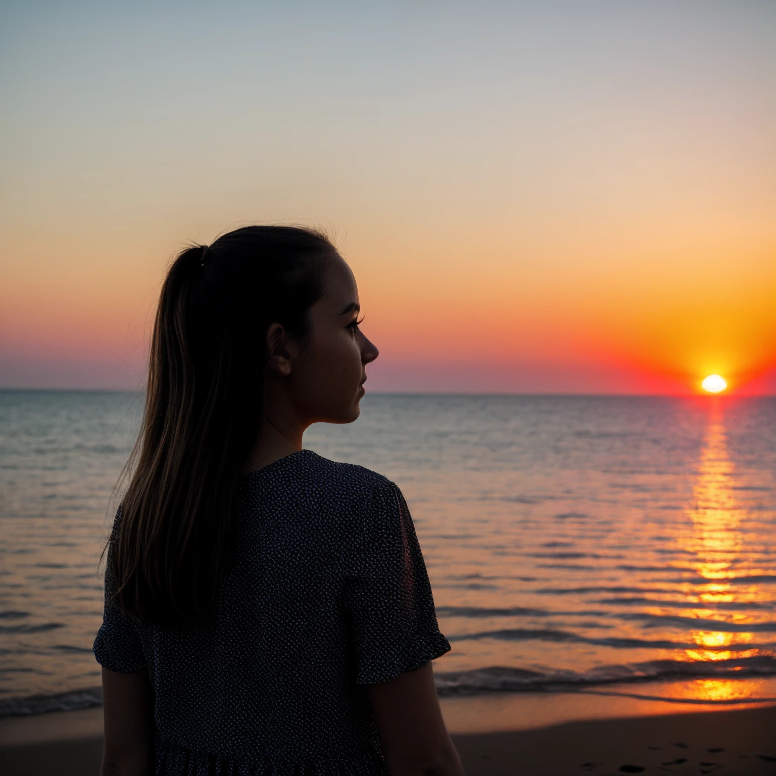 Girl in the sunset