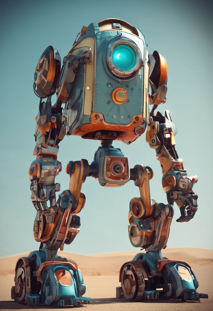 3/4 Front top view,Wheeled robots,Cartoony,adolable,photograph realistic,Hyper-detailing,Natural soft light,Pale color background,photore,Studio lighting for film shooting + dynamic compositions,incredibily detailed,Sharpen,the detail + intricately details + profesional lighting,cinmatic lighting + 35mm + deformation + lightroom + photography of + Bokeh + lens flare glow + filmgrain