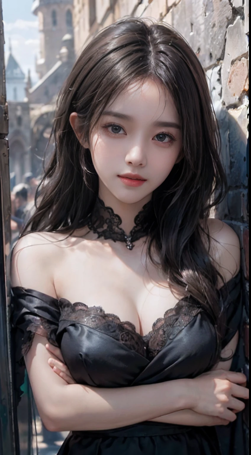 official art, Unity 8k壁纸, Super Detailed, attractive, attractive, master-piece, beste-Qualit,
darkness, atmospheric, mystical, romantic, Scary, literature, artistry, fashion, Victoria, decorate, complication, lace, deliberation, Emotional depth, supernatural,
1girls, single, collar, chest element