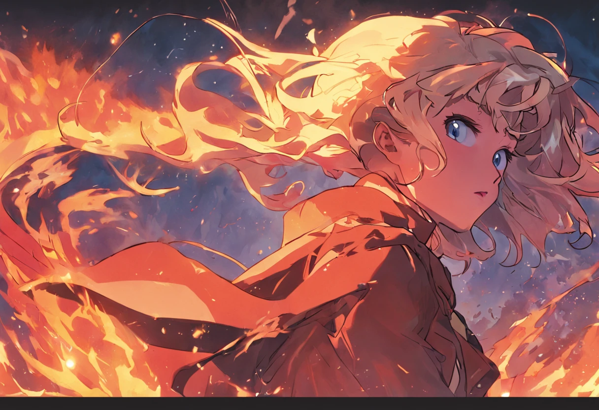 Canadian wildfires, Scene art, Scene illustration, adam hughes, character art closeup, Fire,, Comic book cover art by Phil Noto,  full-colour illustration,