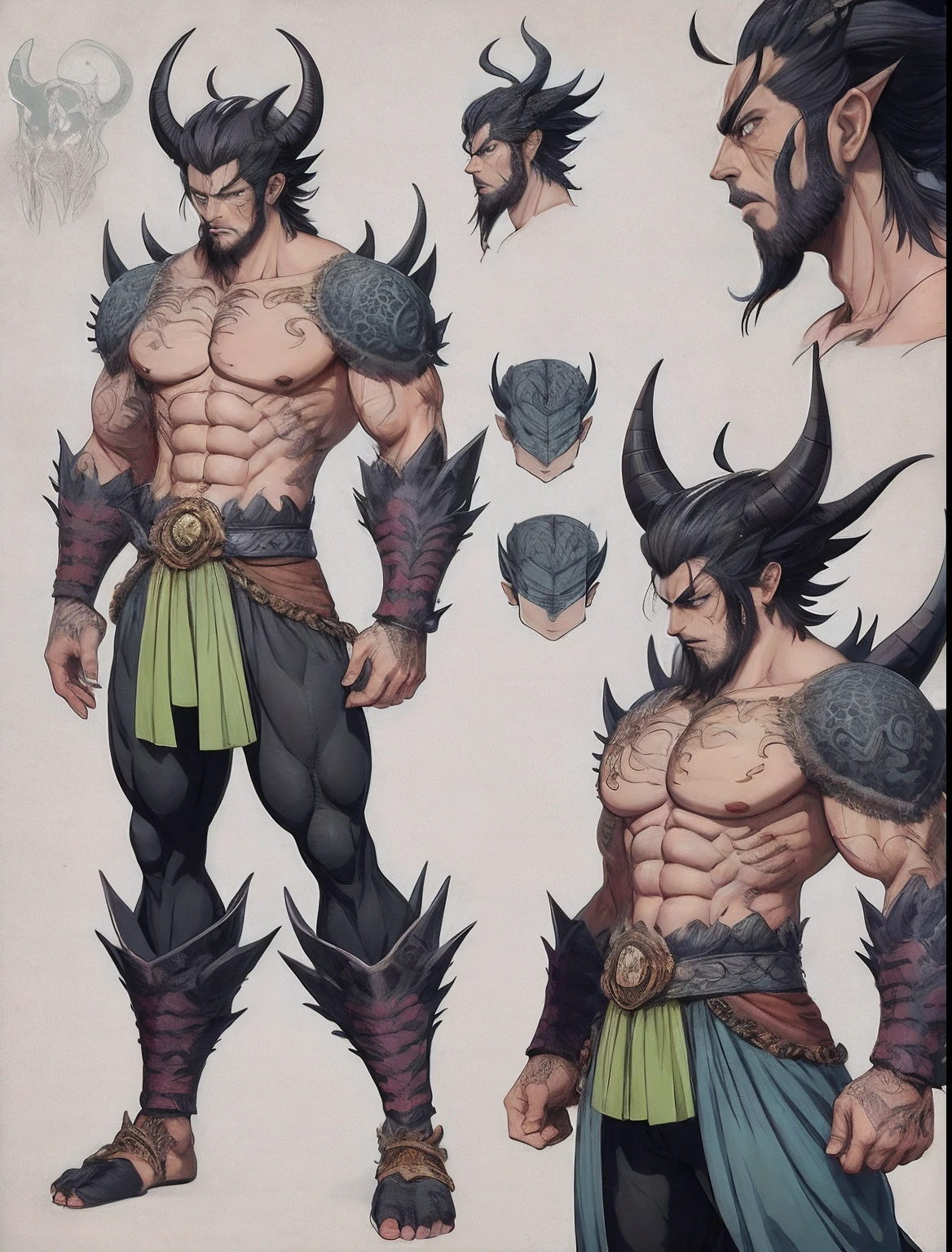 a cartoon image of a dragon a dragon's head, one piece, they, handsome male god of death, Demon, as a badass monster hunter, colorful muscular eldritch, Cthulhu i, inspired by Tōshūsai Sharaku, the ancient Demon King , Official Art, Legendary God holding