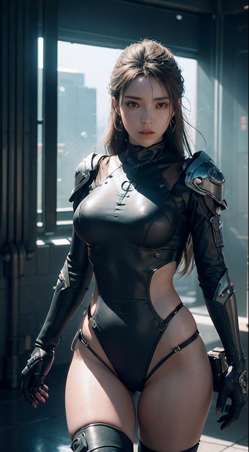 ((Best quality)), ((masterpiece)), (detailed:1.4), 3D, an image of a beautiful cyberpunk female,HDR (High Dynamic Range),Ray Tracing,NVIDIA RTX,Super-Resolution,Unreal 5,Subsurface scattering,PBR Texturing,Post-processing,Anisotropic Filtering,Depth-of-field,Maximum clarity and sharpness,Multi-layered textures,Albedo and Specular maps,Surface shading,Accurate simulation of light-material interaction,Perfect proportions,Octane Render,Two-tone lighting,Wide aperture,Low ISO,White balance,Rule of thirds,8K RAW,