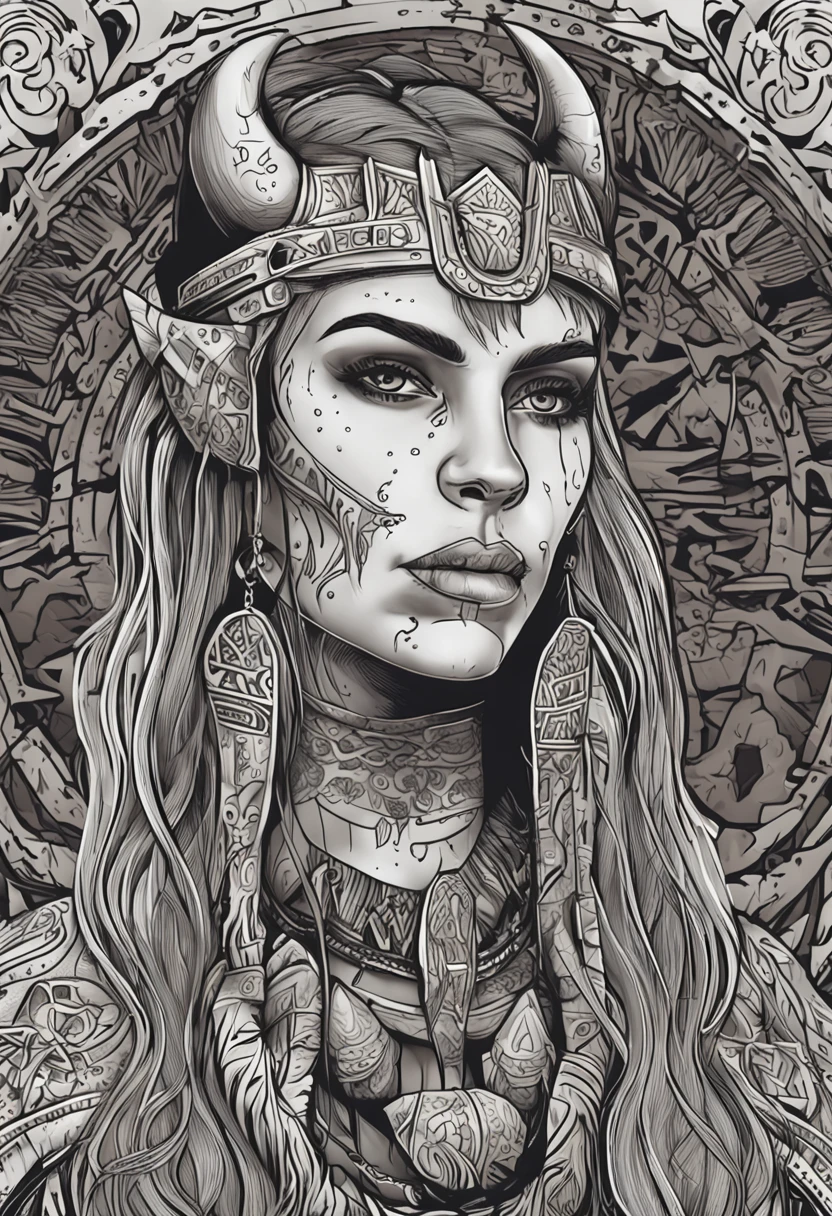 mulher viking com tatuagens no rosto ,grande rosto detalhado, tatuagem sombreada hiper realista, mulher extremamente detalhada, rosto insanamente detalhado, rosto lindo extremamente detalhado, rosto incrivelmente detalhado, Rosto detalhado, Rosto detalhado!!, Rosto super detalhado, Face Ultra Detalhada, mulher detalhada, Rosto hiper detalhado, Rosto e corpo detalhados, tatuagem realismo, Rosto extremamente detalhado!