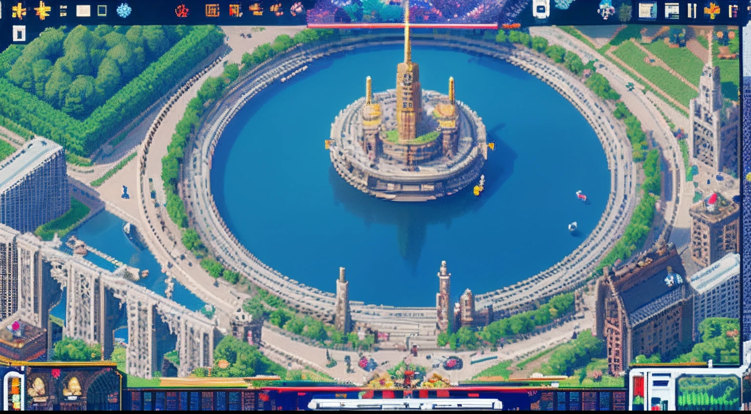 pixel game,scenography,fantastical scenes,Space City,levitating, Pixel art #pixelart