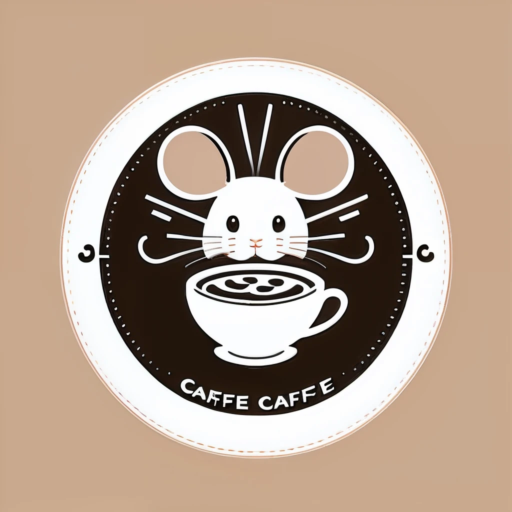 mouse cafe, logo, vector, line art, design, inspiration, straight, symmetry