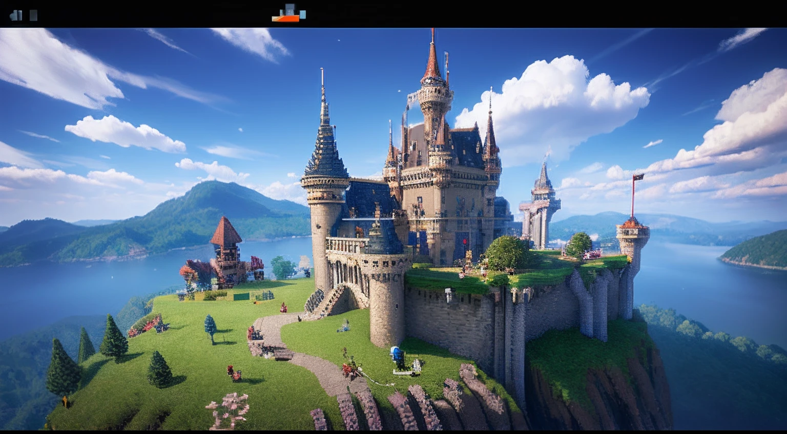 pixel game,scenography,fantastical scenes,Vampire Castle,levitating, Pixel art #pixelart