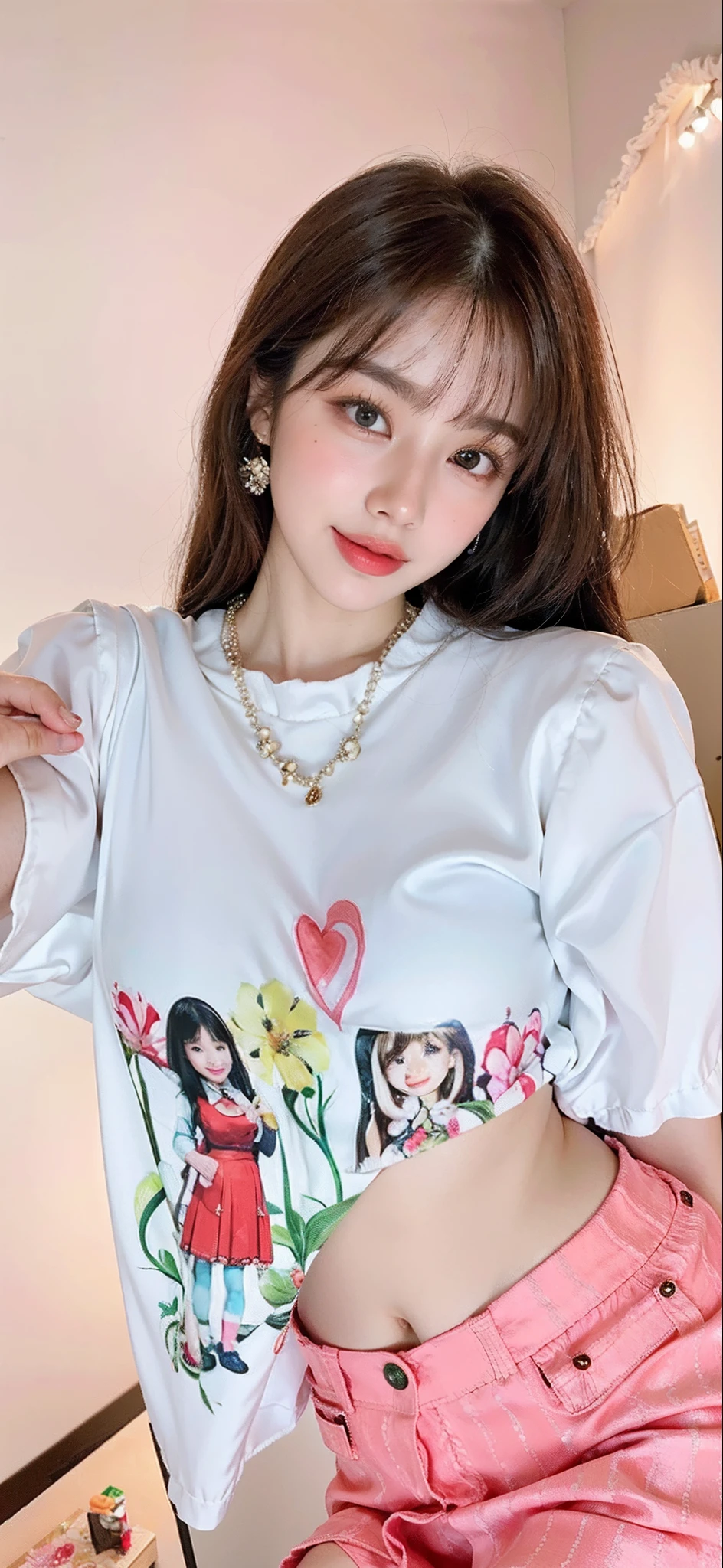 (((Medium hair))), best qualtiy, 8K, hdr, A high resolution, absurderes:1.2, blur backgroun, Background bokeh:1.2, photography of, (RAW photo:1.2), (真实感:1.4), (Masterpiece:1.3), (complexdetails:1.2), 1girll, 独奏, japanaese girl, delicated, Beautiful detailed, (Delicate double eyelids), (Detailed facial features), Bigboobs, (((Large breasts))), Skin Firm, (Looking_at_peeping at the viewer), From_Front, (being thin),(best qualtiy:1.4),(超A high resolution:1.2),cinematic lighitnglamplight,(Extremely detailed illustration),(Gloss on lips,best qualtiy,超A high resolution,depth of fields,Caustics,Extensive illumination,naturalshadow,85mm, f/1.4, iso 200, 1/160s:0.75),1girll, Solo, (((Silk vest))) Smile, ((silk garment,pleatedskirt,Classroom))