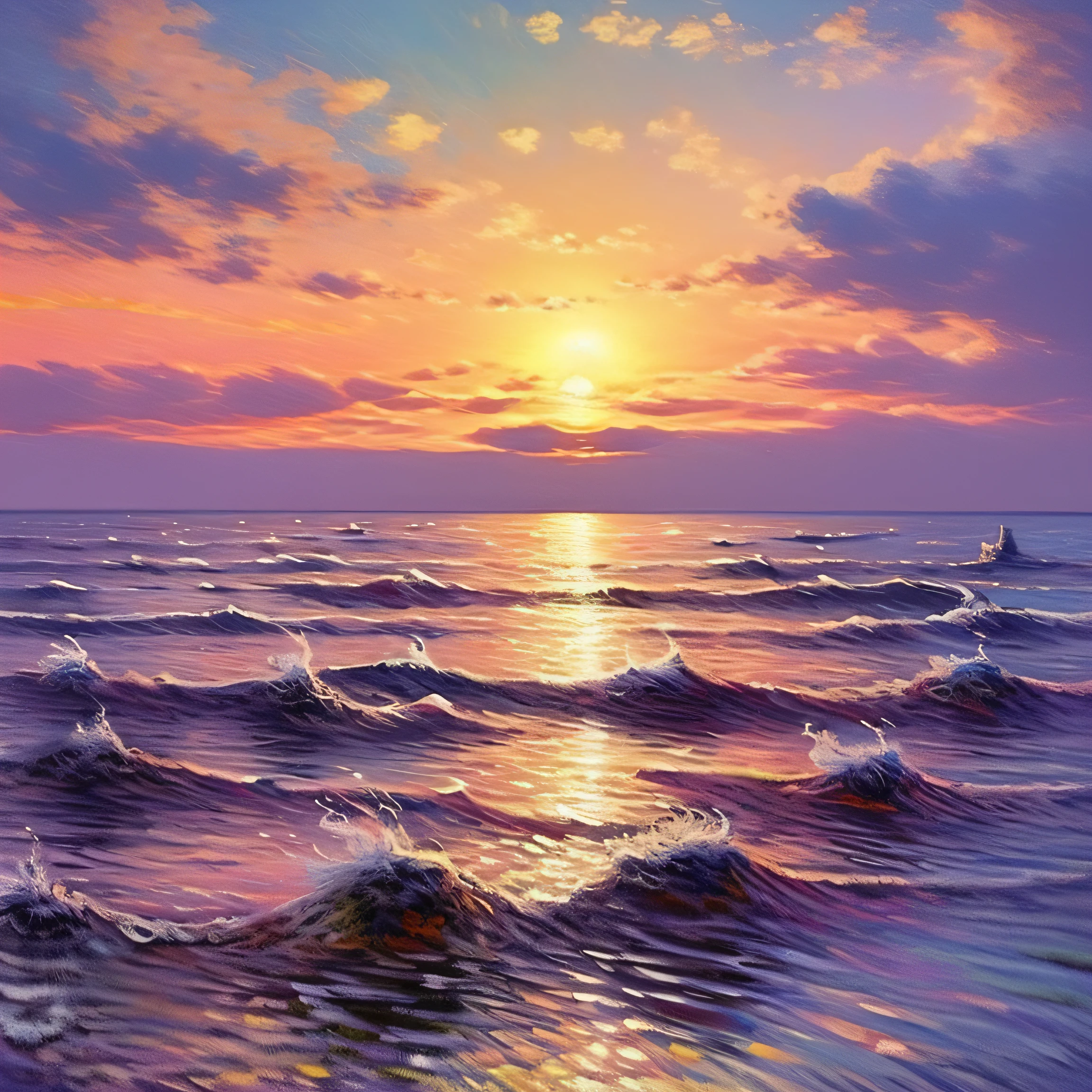 submerged cityscape, oil paint style, masterpiece, super detail, award winning