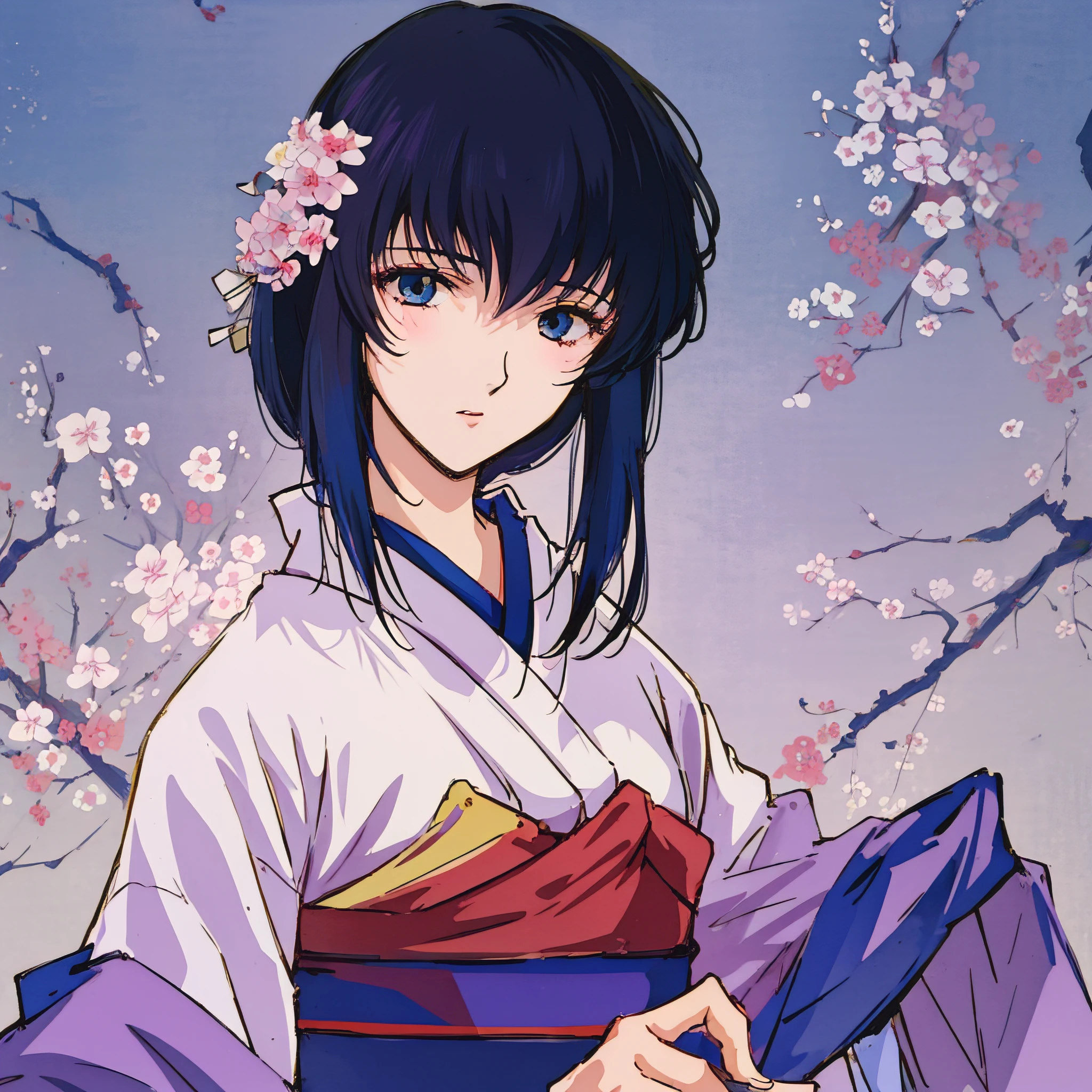 masterpiece, best quality, 1girl, solo, Yukishiro Tomoe, blackhair, kimono, japanese clothes, beautiful face, beautiful eyes, perfect body, upper body, indoor, traditional house, looking at viewer, high detailed illustration, high detailed background, hi-res