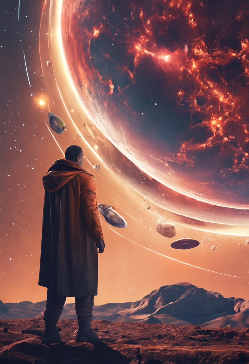 kosmos，planet earth，Jupiter and Mars
