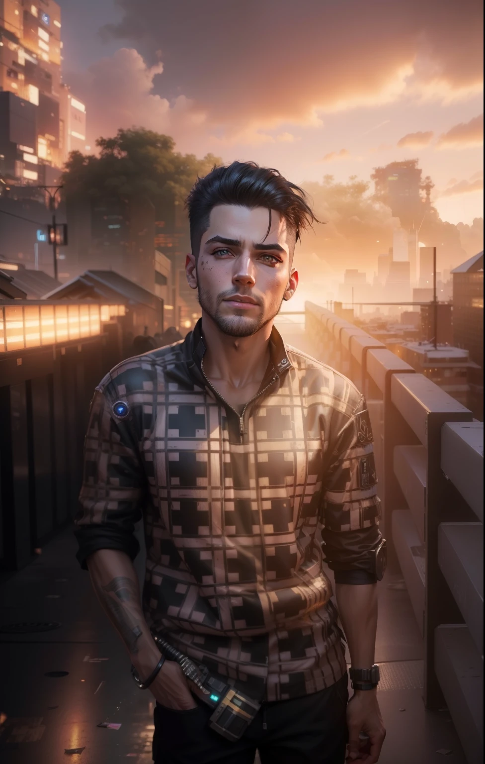 Change background cyberpunk handsome boy, realistic face,8k ultra realistic