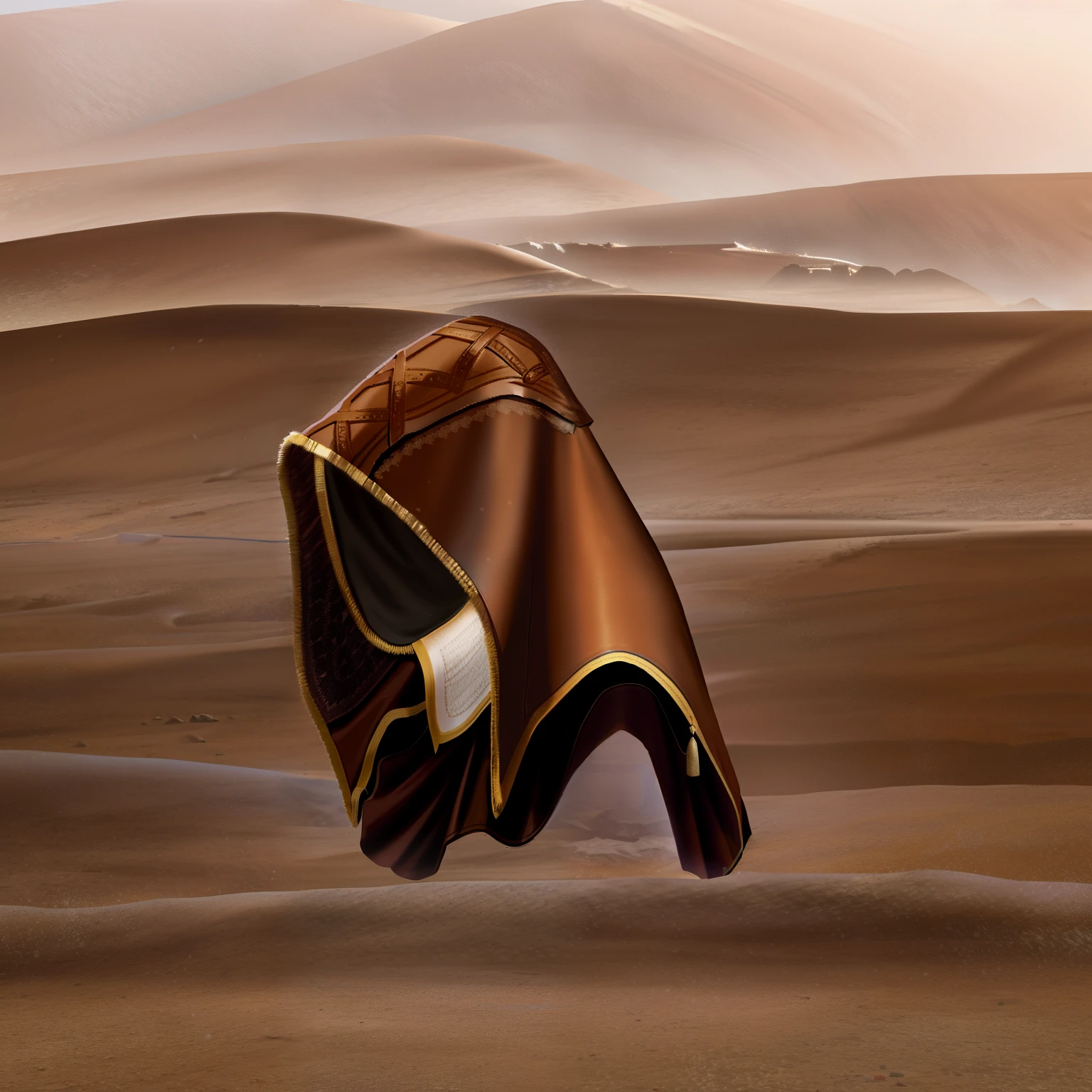Caricature of a woman in a brown hood, Wear a cape, Brown leather armor, , Brown cloak, Leather armor,, wearing a brown cape, , Light leather armor,Wasteland Punk,Desert clothing,hooding