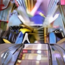 There was a woman riding down the stairs on an escalator, escalators, in a mall, in mall, on a futuristic shopping mall, exiting store, in magnificent shopping mall, appearing in a shopping mall, coming down the stairs, 2 4 mm ISO 8 0 0, taken with sony alpha 9, 🤬 🤮 💕 🎀, Mall, mall goth